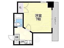 セレッソコート西心斎橋 1Kの間取図画像