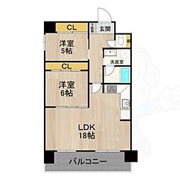 テンフォーティ 2LDKの間取図画像