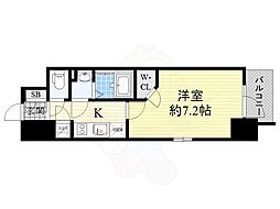 エスリード九条スタシオン 1Kの間取図画像