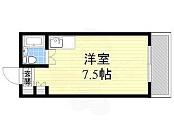 プリエール南堀江 ワンルームの間取図画像