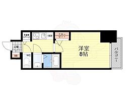 サムティ阿波座BELSIA 1Kの間取図画像