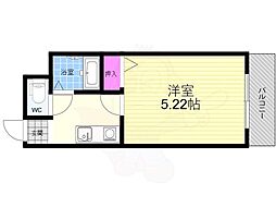 エナ阿波座西 1Kの間取図画像