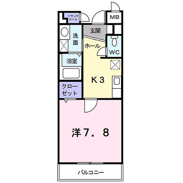 クレール興戸 101｜京都府京田辺市興戸町田(賃貸アパート1K・1階・29.45㎡)の写真 その2