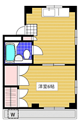 スザキ・ハイツ 1DKの間取図画像
