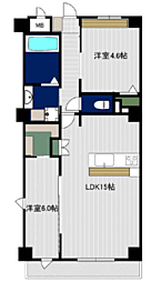 オーヴェスト金沢八景 2LDKの間取図画像