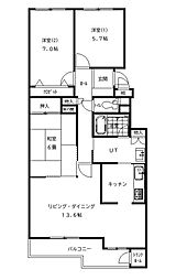 ロピア石山通 3LDKの間取図画像