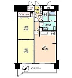 ハウスオブリザ琴似弐番舘 2LDKの間取図画像