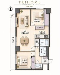 ライオンズマンション山鼻13条 2SLKの間取図画像