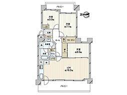 クリーンリバーフィネス山鼻中央 3LDKの間取図画像
