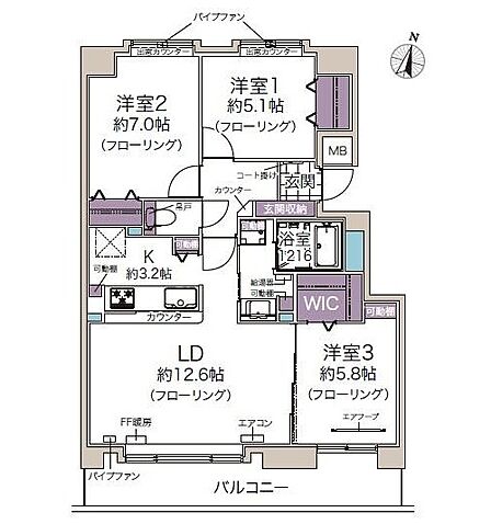 3LDK 間取り