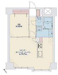 ダイアパレス琴似第4 1DKの間取図画像