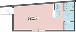 MK.BLDG 2階ワンルームの間取り