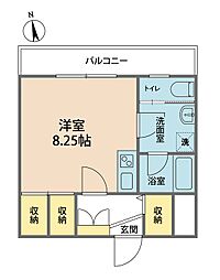 ベルメゾン 3階ワンルームの間取り