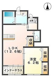 エターナルI 1階1LDKの間取り