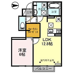 キキョウK.T／ツバキK.T　ツバキK.T 1階1LDKの間取り