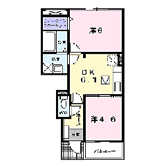 バーミィ・アールII 1階2DKの間取り