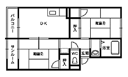 グリーンセトル1B 1LDKの間取図画像