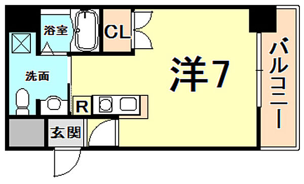 鳴尾マンション 205｜兵庫県西宮市鳴尾町３丁目(賃貸マンション1R・2階・24.80㎡)の写真 その2