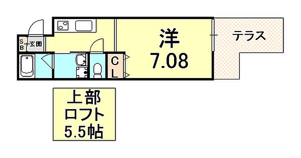 ラ・グロワール 201｜兵庫県西宮市深津町(賃貸アパート1K・2階・24.50㎡)の写真 その2