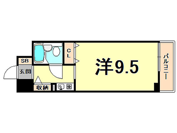 タケダビル95 605｜兵庫県西宮市津門呉羽町(賃貸マンション1K・6階・23.80㎡)の写真 その2