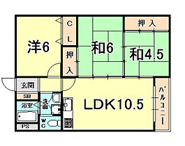 兵庫県西宮市名次町（賃貸マンション3LDK・1階・68.70㎡） その2