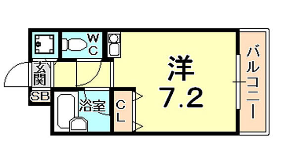 ポルト西宮2 201｜兵庫県西宮市津門大箇町(賃貸マンション1R・2階・20.77㎡)の写真 その2