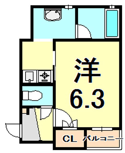 クレスト 201｜兵庫県西宮市大屋町(賃貸マンション1K・2階・22.32㎡)の写真 その2