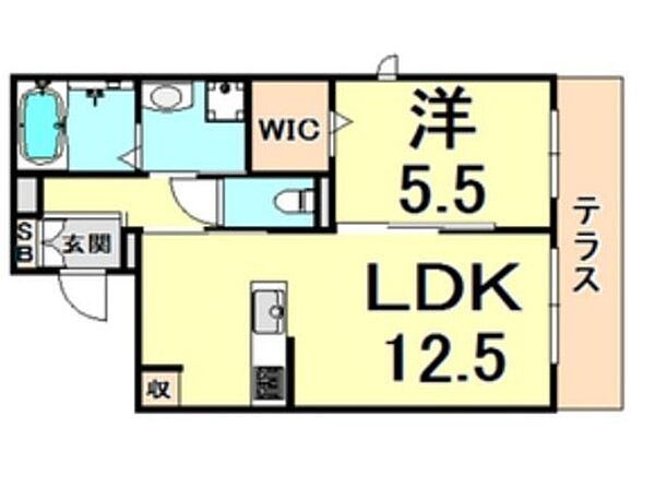 リラサーレ甲子園高潮町 102｜兵庫県西宮市甲子園高潮町(賃貸マンション1LDK・1階・44.37㎡)の写真 その2