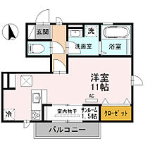 メルベーユII 101 ｜ 兵庫県宝塚市鹿塩１丁目（賃貸アパート1R・1階・35.34㎡） その2