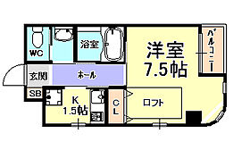 アムール親王塚 401 ｜ 兵庫県芦屋市親王塚町（賃貸マンション1K・4階・27.66㎡） その2