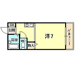 ヘーレンフラット 101 ｜ 兵庫県西宮市上ケ原三番町（賃貸マンション1R・1階・25.59㎡） その2