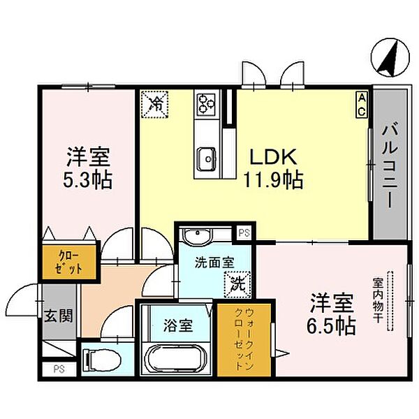 グレイスコート本山中町 201｜兵庫県神戸市東灘区本山中町２丁目(賃貸アパート2LDK・2階・56.31㎡)の写真 その2