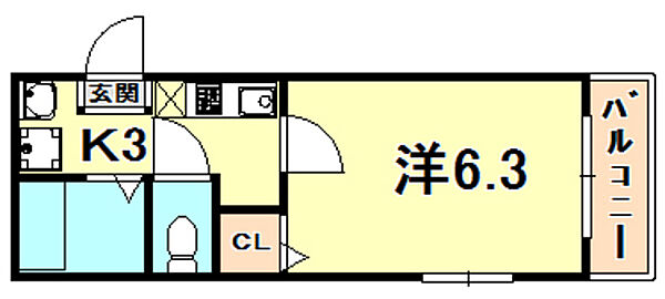 レトア赤松 201｜兵庫県神戸市灘区赤松町１丁目(賃貸マンション1K・2階・20.58㎡)の写真 その2