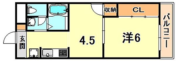 シンフォニー12 205｜兵庫県神戸市灘区灘北通２丁目(賃貸マンション1DK・2階・32.40㎡)の写真 その2