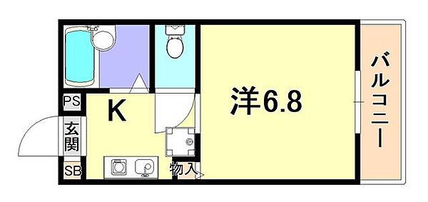 グランディール森北 201｜兵庫県神戸市東灘区森北町３丁目(賃貸マンション1R・2階・20.52㎡)の写真 その2