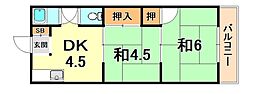 坂田ビル 2DKの間取図画像