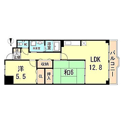 ニックあさひ 3階2LDKの間取り