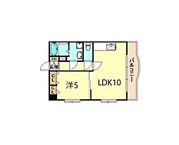 ビエント六甲3 4階1LDKの間取り