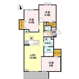 アンバーキューブC 3LDKの間取図画像