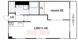 ラムール東二見 4階1LDKの間取り
