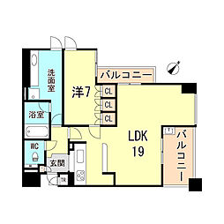 ケーズ・スクエア 5階1LDKの間取り