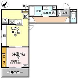 神戸市須磨区大田町2丁目アパート 1LDKの間取図画像