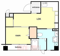 西宮アネックス 1Kの間取図画像