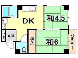間取図画像 2DK