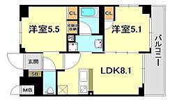 エステムプラザ神戸西IVインフィニティ 7階1SDKの間取り