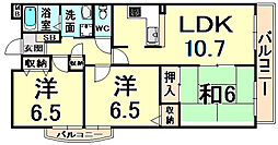 アグア 3階3LDKの間取り