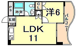 コナ・ヴィレッジ 4階1LDKの間取り