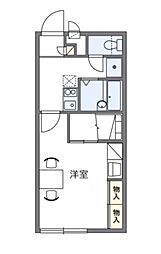 レオパレスオーゴ 2階1Kの間取り