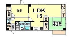 メゾンドファミーユ 1階2LDKの間取り