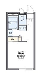 レオパレス松川 1階1Kの間取り